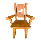 Log Arm Chair with Moose Cut Out