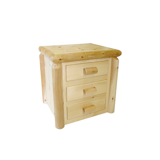 Mountain Lodge 3 Drawer Log Night Stand 