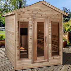 Outdoor Knotty Cedar Cabin Sauna - 5' x 8'