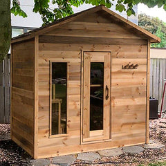 Outdoor Knotty Cedar Cabin Sauna - 6' x 6'