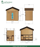 Outdoor Knotty Cedar Cabin Sauna - 5' x 8'