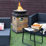 Outdoor Propane Burning Fire Bowl Column for the Patio