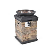 Outdoor Propane Burning Fire Bowl Column with Lava Rocks
