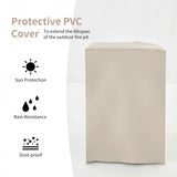 Outdoor Propane Burning Fire Bowl Column with Protective PVC Cover