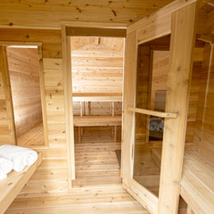 Outdoor White Cedar Georgian Cabin Sauna with Changeroom