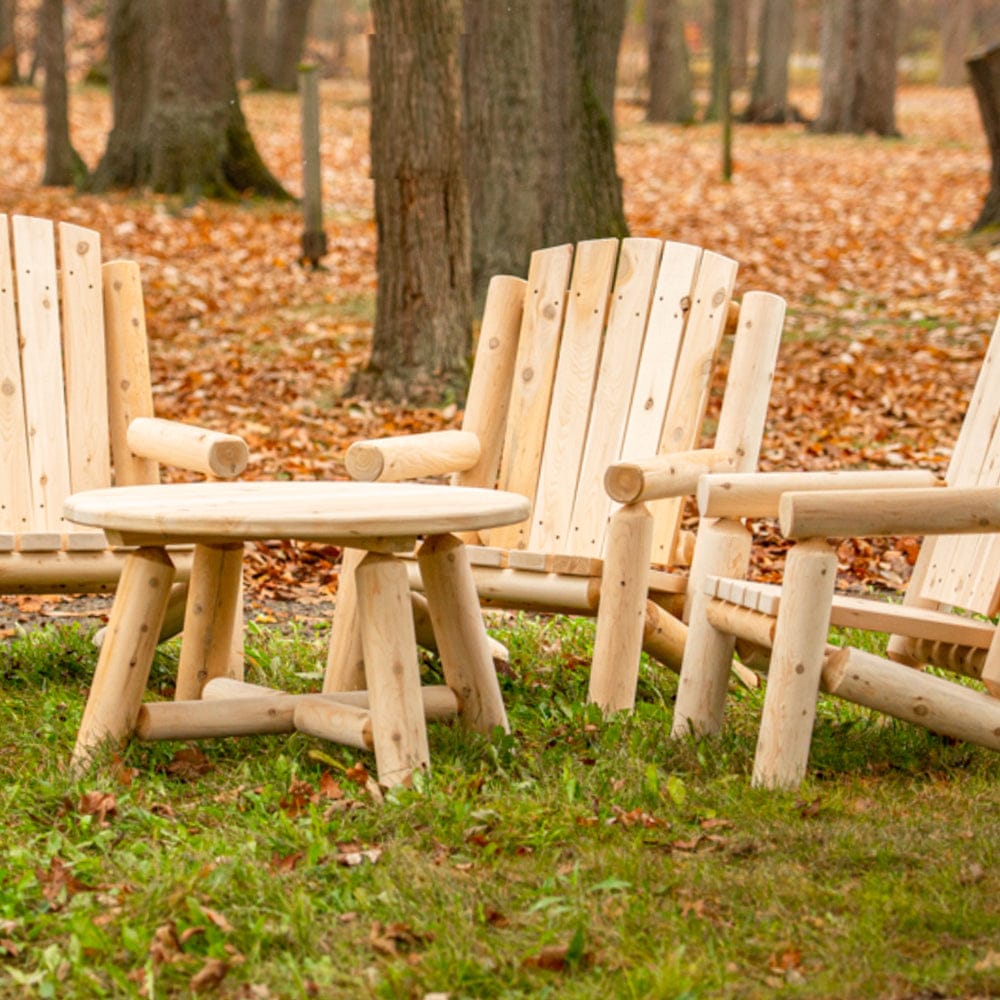 Outdoor Round Log Coffee Table • Log Furniture and More