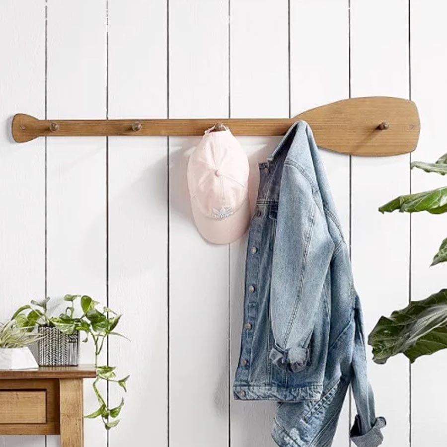 Paddle Wall Coat Rack Vintage Black • Log Furniture and More