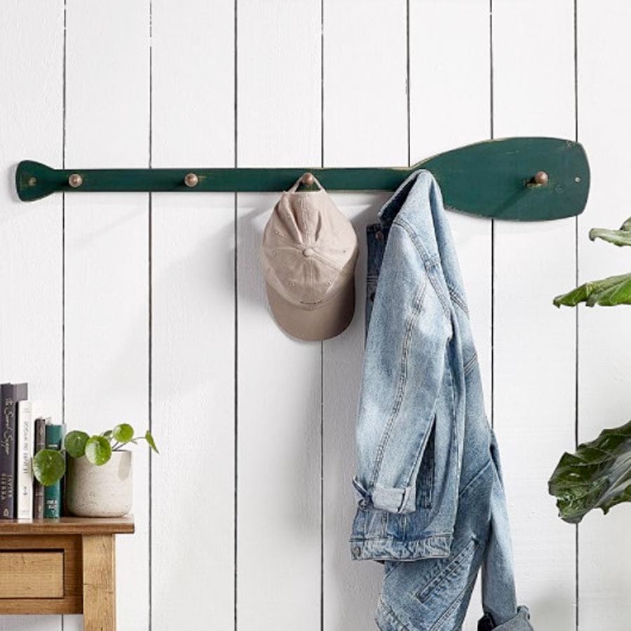 Paddle Wall Coat Rack Vintage Black • Log Furniture and More
