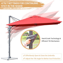 Patio Offset Cantilever Umbrella 4 Tilt Settings