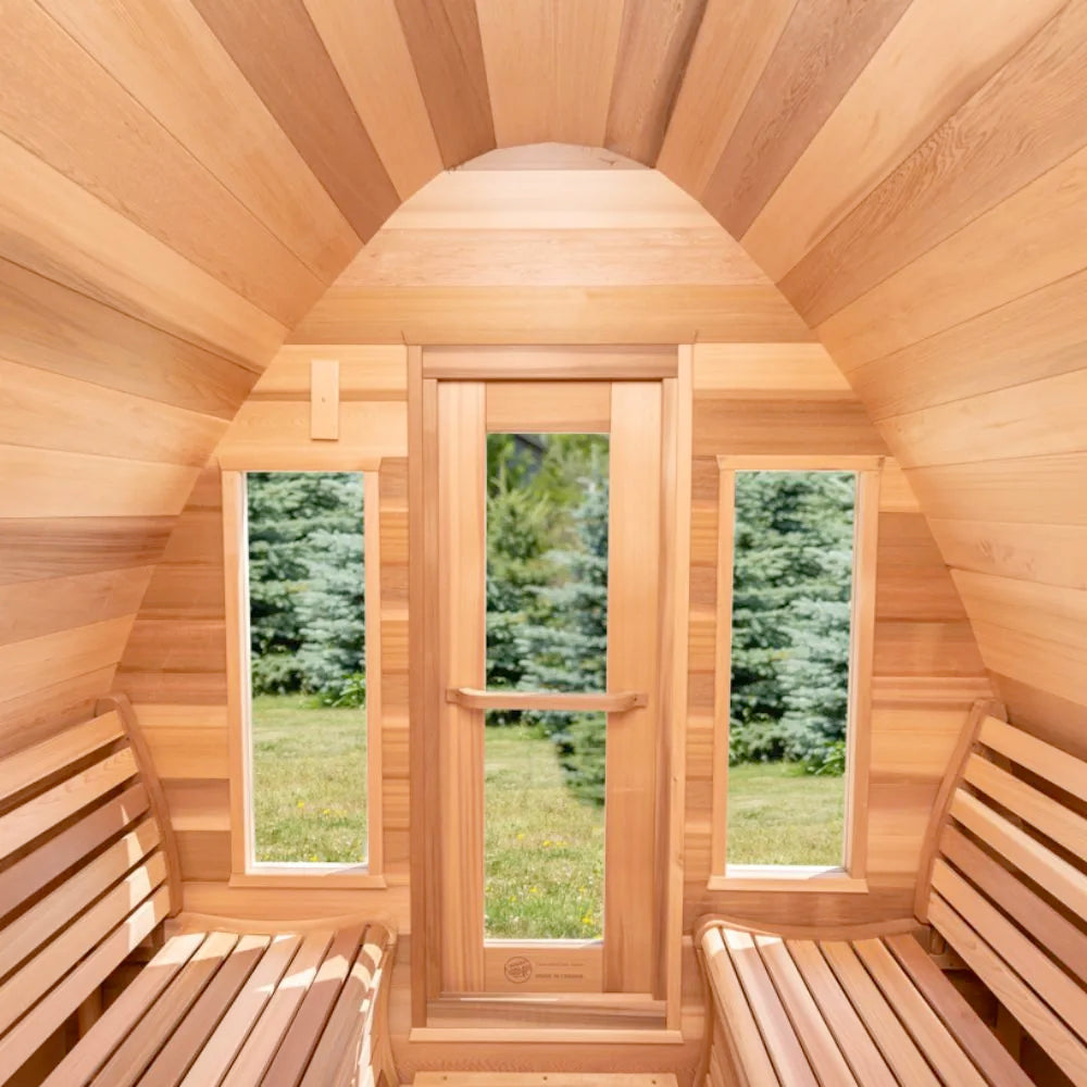 Pod Sauna Interior View with Signature Seating