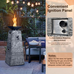 Propane Fire Bowl Column with Convenient Ignition Panel