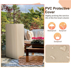 Propane Fire Bowl Column with Protective PVC Cover