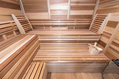 Clear Cedar Pure Cube Outdoor Sauna with Porch - Medium