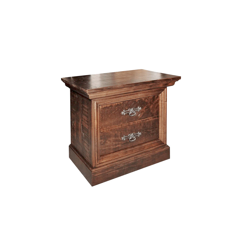 Rustic Windsor 2 Drawer Nightstand with Stain