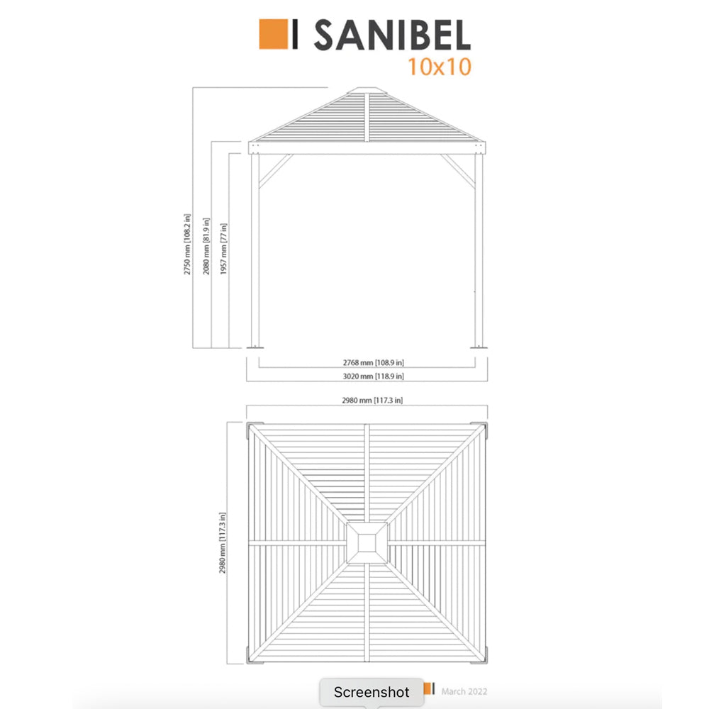 Sanibel Gazebo 10 x 10 ft