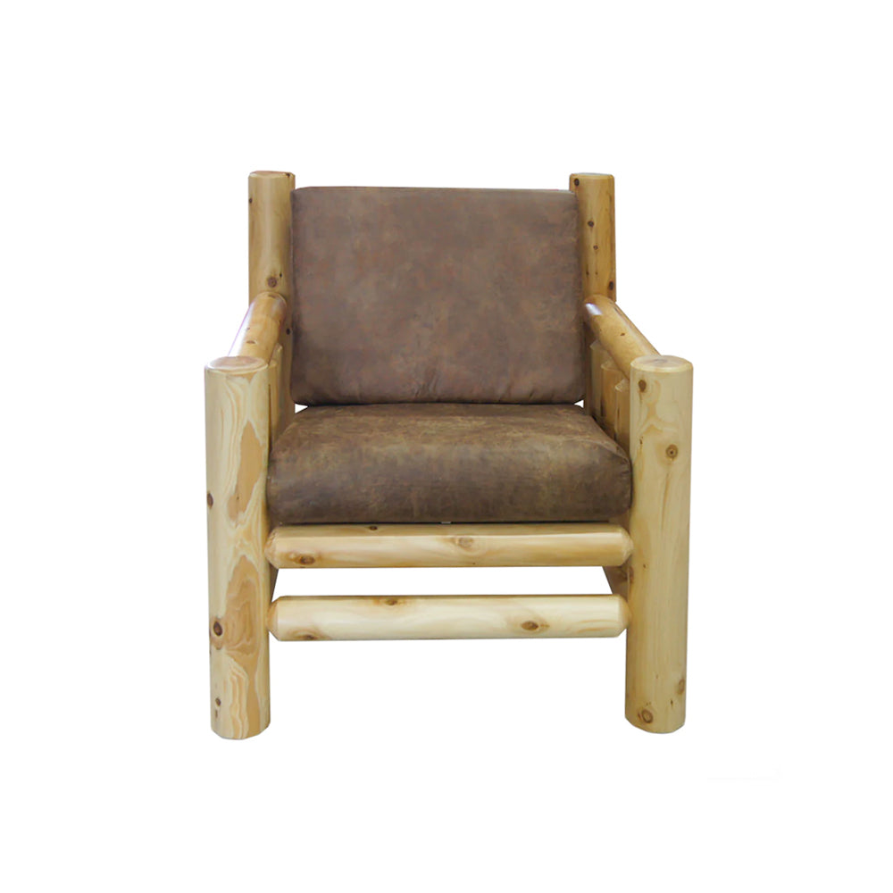 Single Log Chair with Cushion Front View