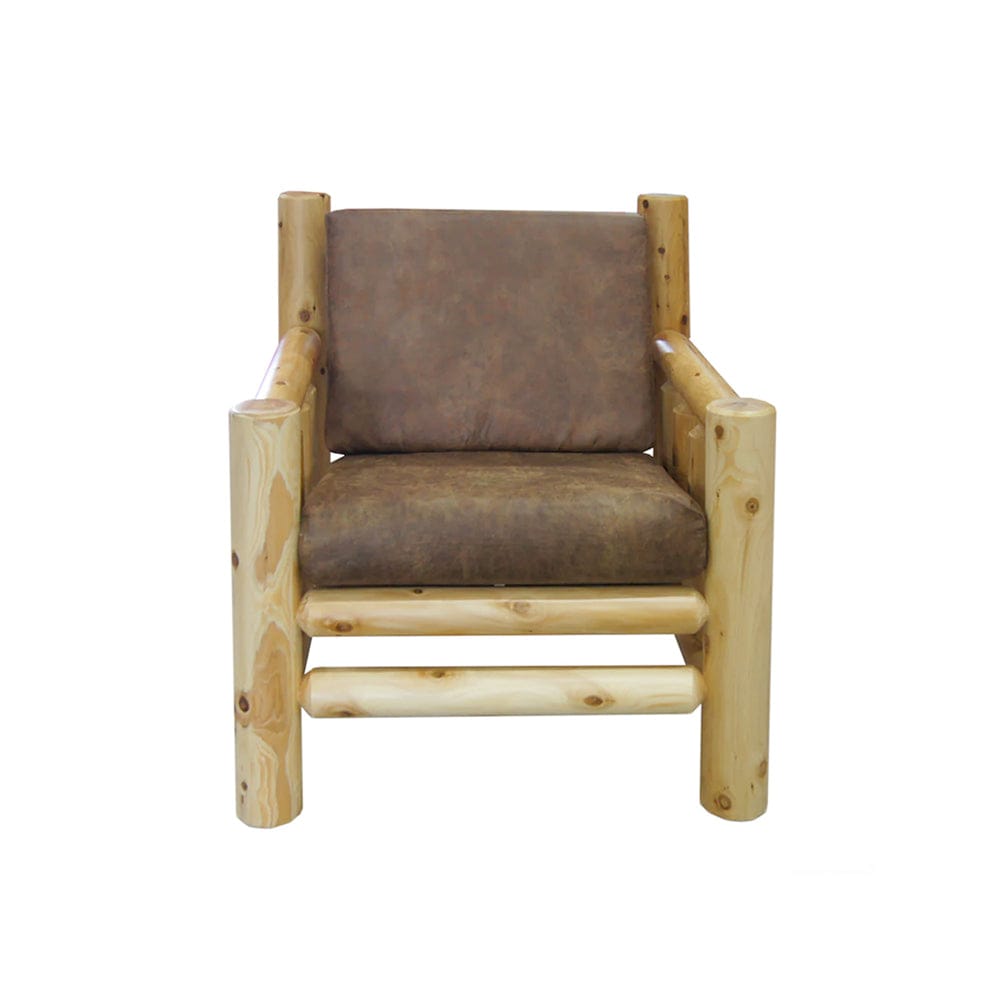 Single Log Chair with Cushion • Log Furniture and More