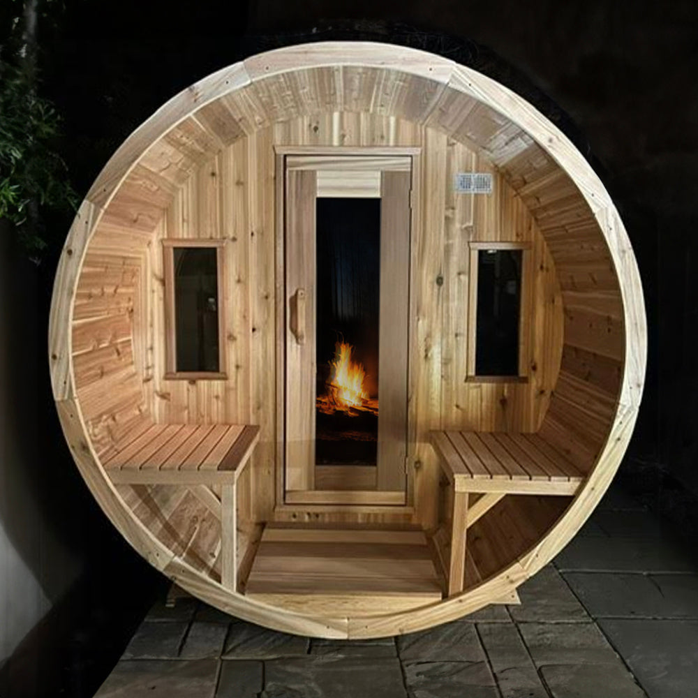 Timber Barrel Sauna with Trim