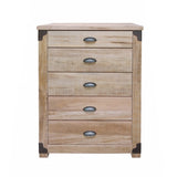 Timber and Iron 5 Drawer Hiboy Chest