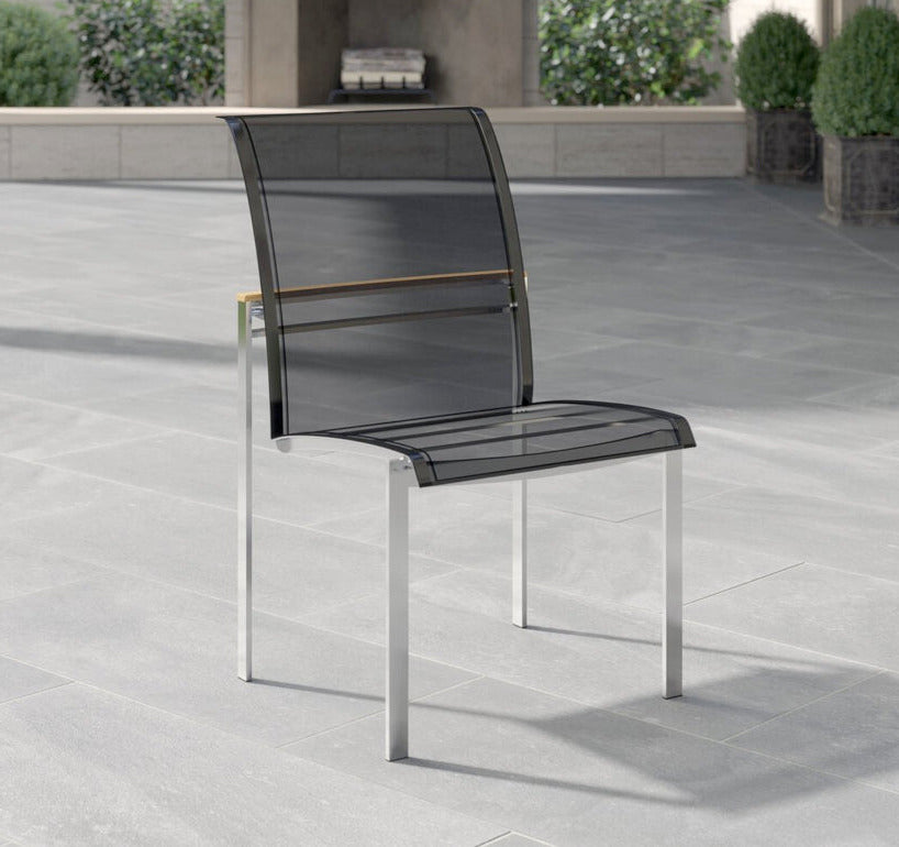 Tivoli Teak and Stainless Steel Side Chair
