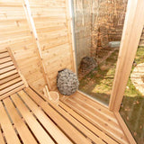 Knotty Cedar Trinity Corner Outdoor Sauna