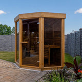 Clear Cedar Trinity Sauna Angle View