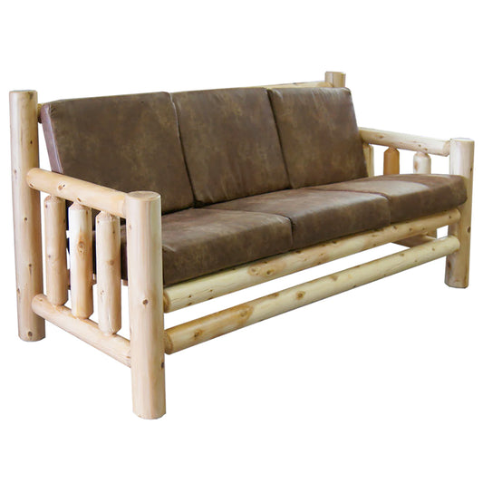 Triple Seat Log Sofa with Cushions