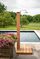 Side view of outdoor shower