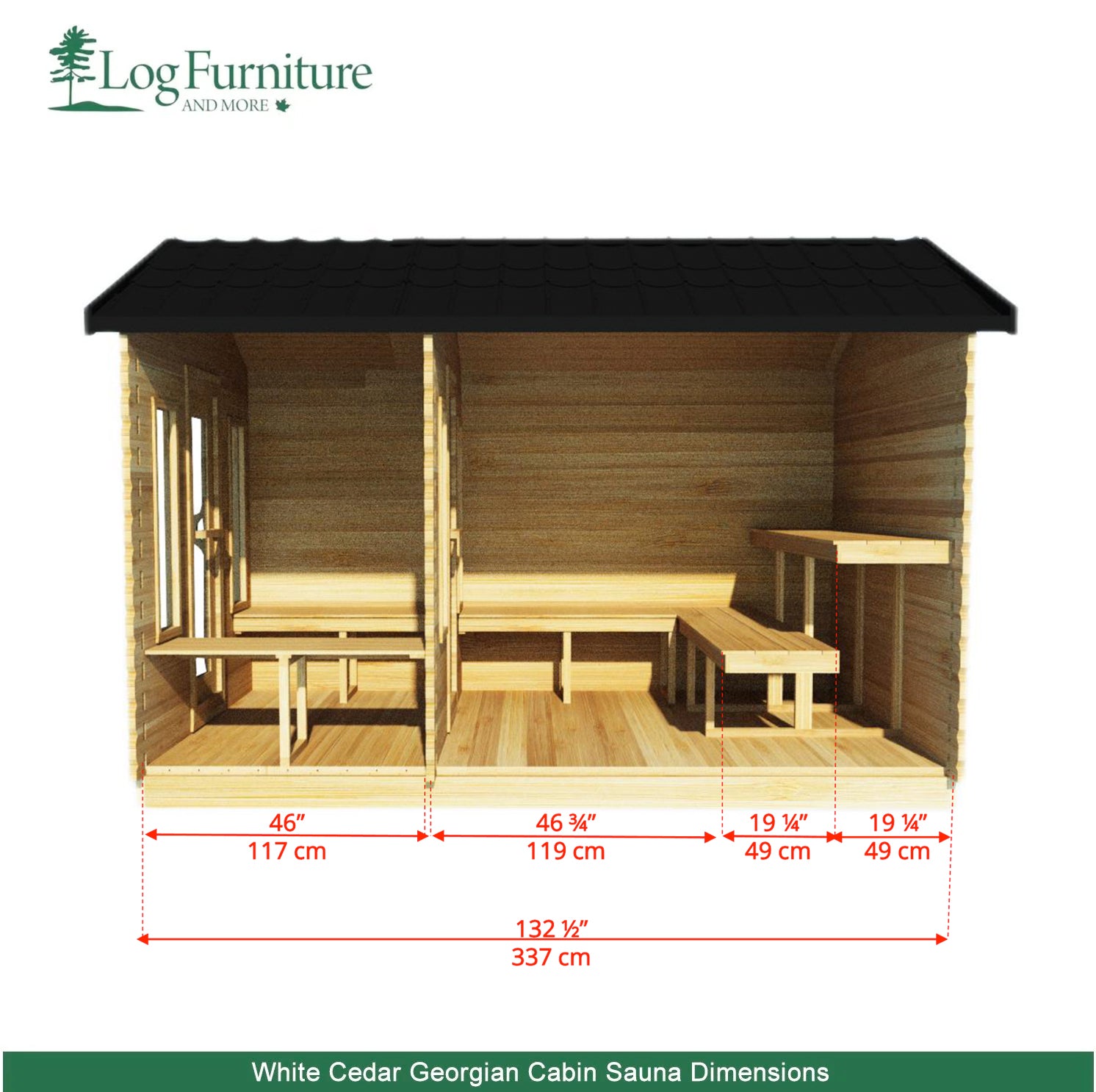 White Cedar Georgian Cabin Sauna with Changeroom