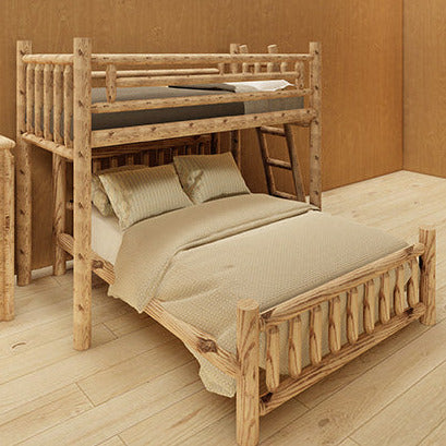 Log loft bunk bed