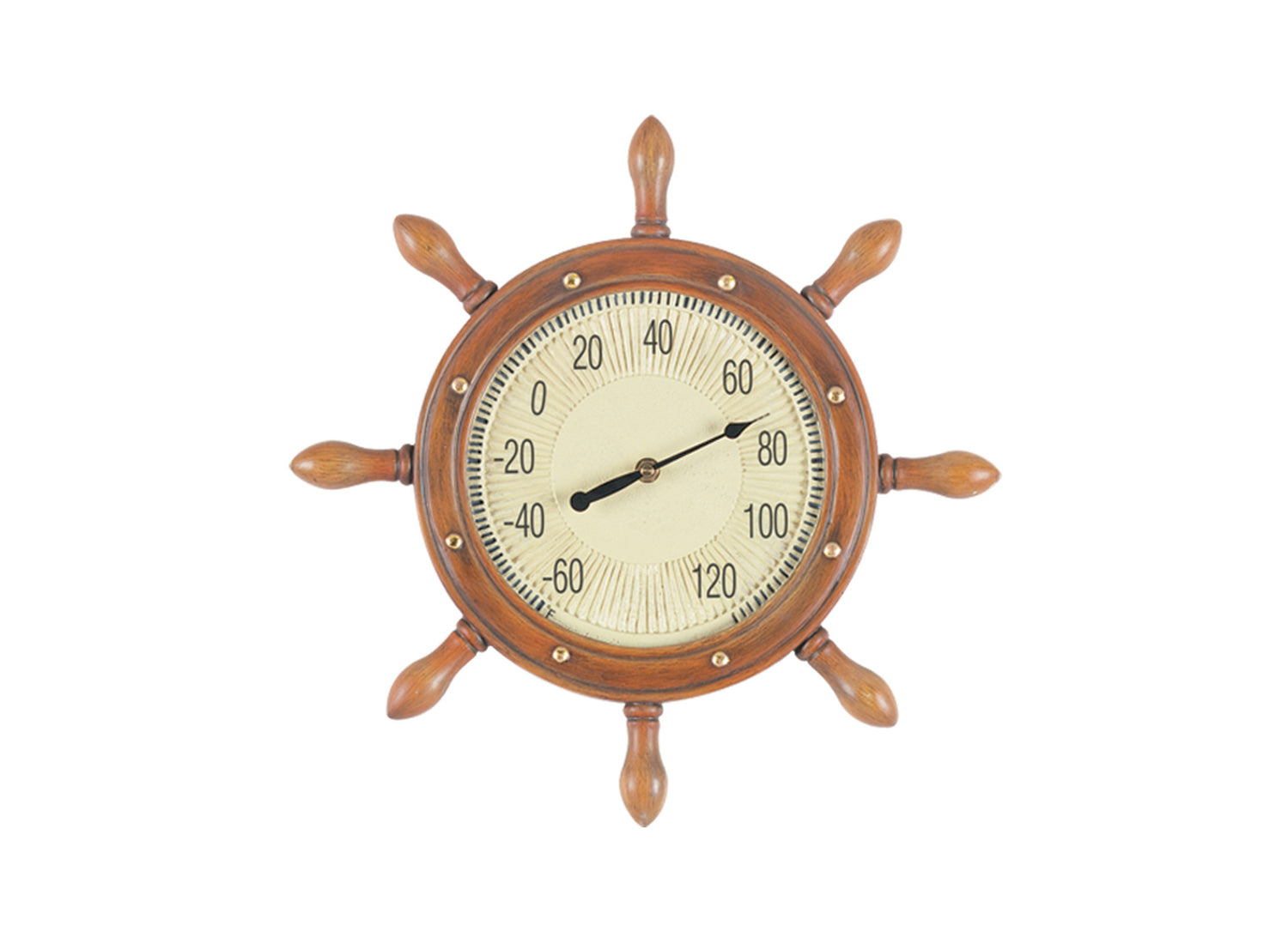 16"W Captains Wheel Thermometer