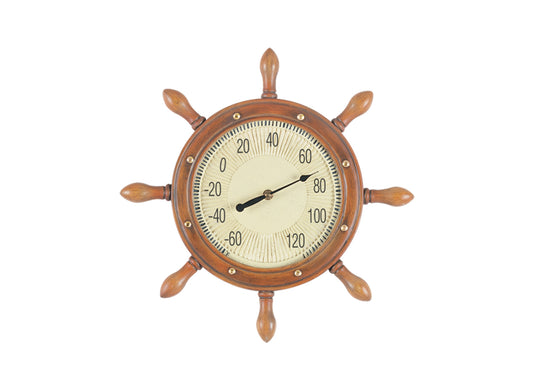 16"W Captains Wheel Thermometer