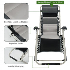 2 Padded Adjustable Zero Gravity Reclining Chairs