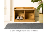 2 Cube Cubby Bench in Clear Coat Stain
