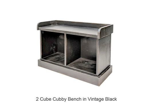 2 Cube Cubby Bench in Vintage Black