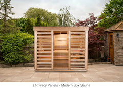 2 Privacy Panels - Modern Box Sauna