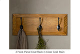 3 Hook Panel Coat Rack in Clear Coat Stain