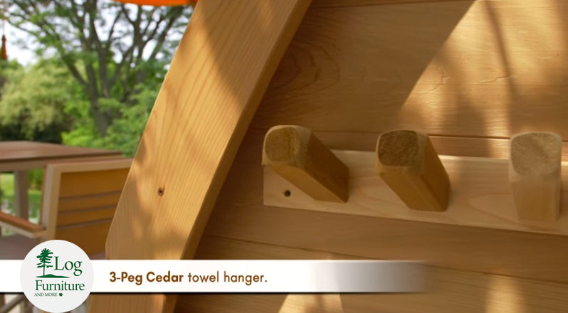 3 peg cedar towel hanger