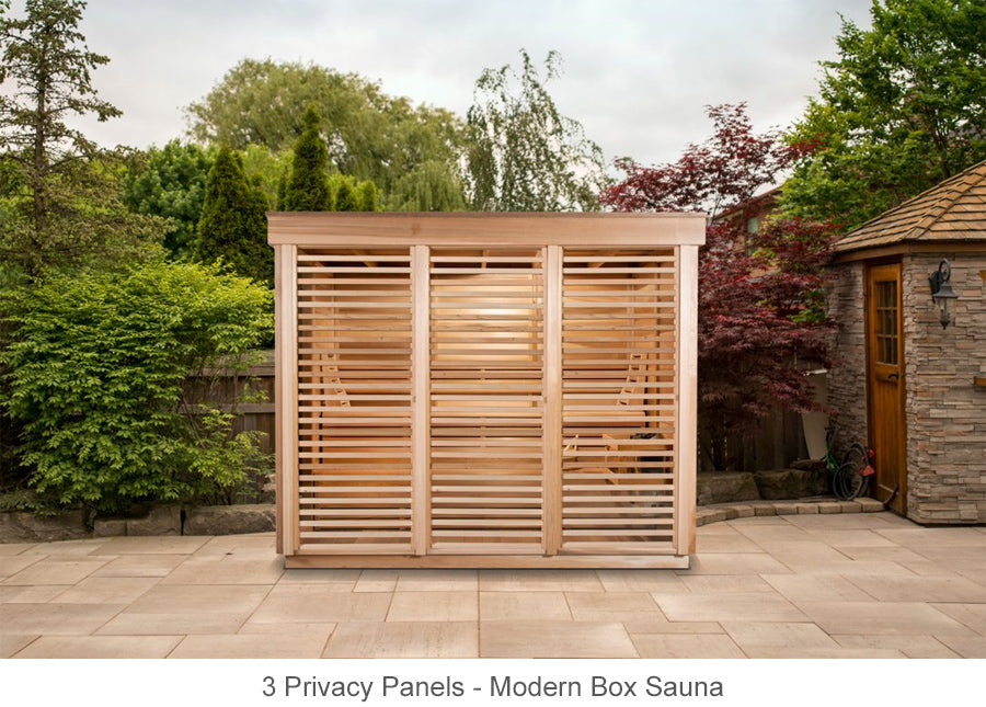 3 Privacy Panels - Modern Box Sauna
