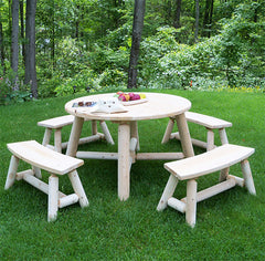 48" Round Log Dining Table at the cottage