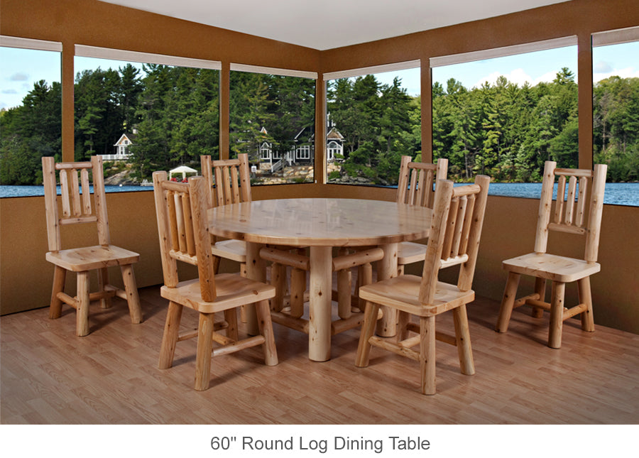 60" Round Log Dining Table