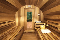 Signature Benches in Barrel Sauna
