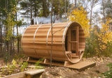 Kimberly Red Cedar Barrel Sauna in Wooded Area