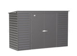 Arrow Select Steel Storage Pent Shed - 10' x 4' - Charcoal