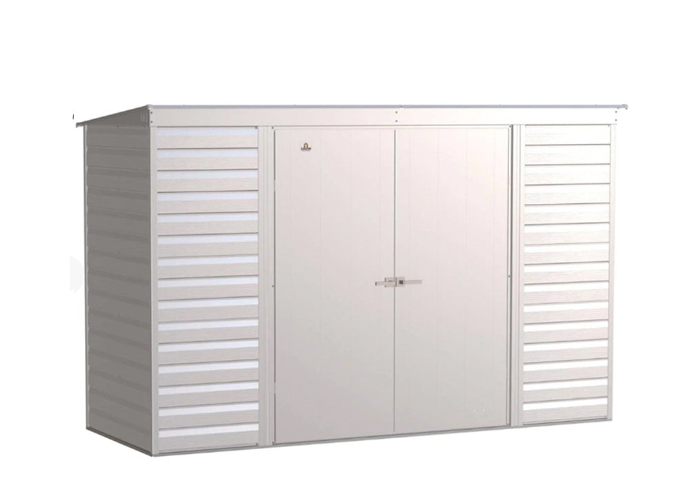Arrow Select Steel Storage Pent Shed - 10' x 4' - Flute Grey
