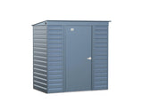 Arrow Select Steel Storage Pent Shed - 6' x 4' - Blue Grey