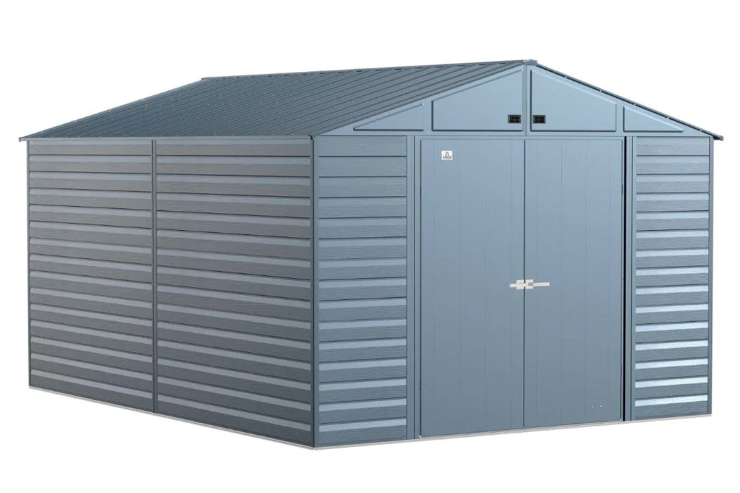 Arrow Select Steel Storage Shed Peak - 10' x 14' - Blue Grey