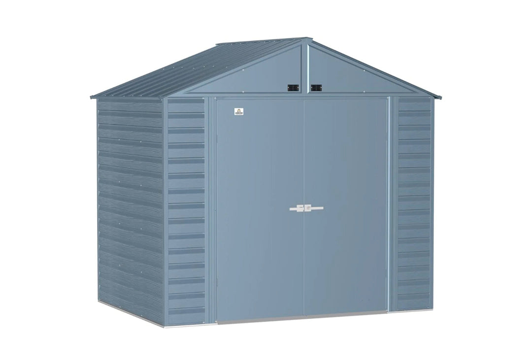 Arrow Select Steel Storage Shed Peak - 8' x 6' - Blue Grey