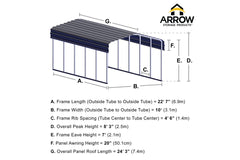 Arrow Steel Carport Dimensions