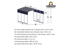 Arrow Steel Carport 10 x 15 feet